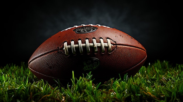 American-Football-Ball auf Grasgenerative KI