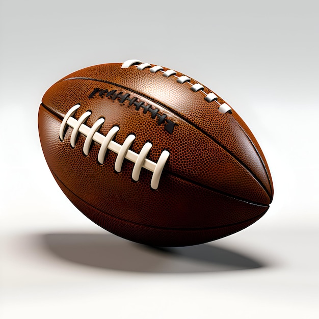 Foto american-football-ball auf weißem hintergrund 3d-rendering und illustration