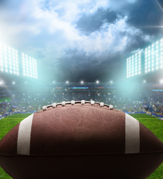 American-Football-Ball im Hintergrund