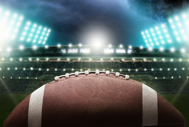 American-Football-Ball im Hintergrund