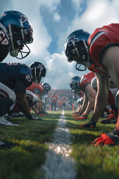 American-Football-Spieler auf dem Spielfeld Generative KI