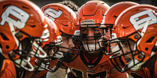 Foto american-football-spieler auf dem spielfeld generative ki