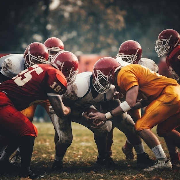 American-Football-Spieler in einem Spiel mit generativer KI