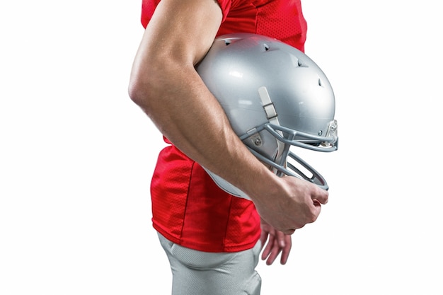 American Football-Spieler mit Helm