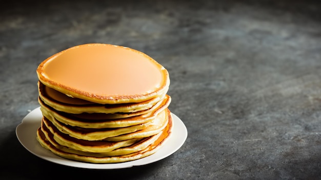 AMERICAN PANCAKE STACK auf einem alten Steintisch Vereinigten Staaten Unabhängigkeitstag Best Food Generative AI