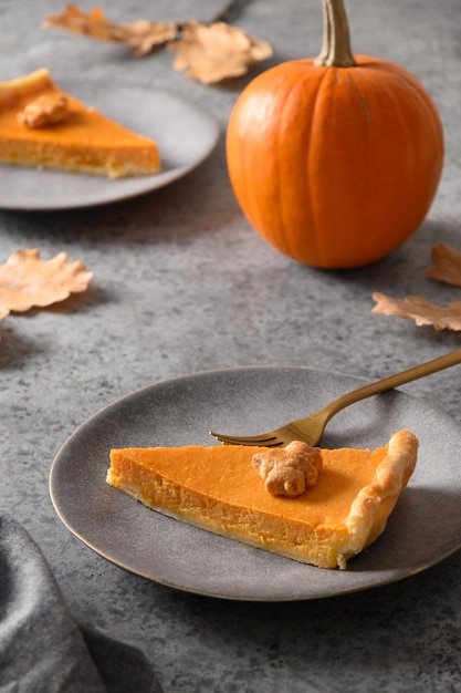 American Pumpkin Pie für Herbstferien Happy Thanksgiving Day