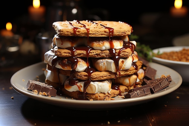 American S'mores en un plato