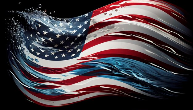 American Wave Flag Hintergrund Konzept Nationale Feiertage Flaggentag Veteranentag Gedenktag