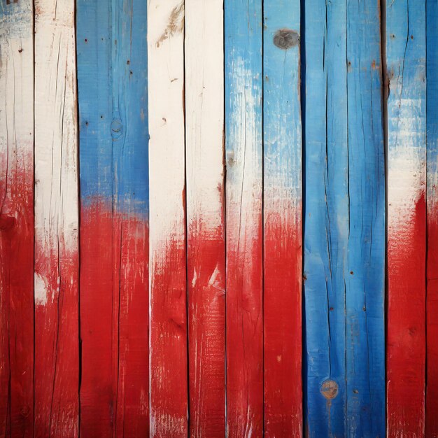 Foto americana rústico rojo blanco azul madera desvanecido fondo pared texturizada