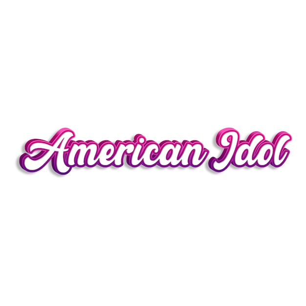 Foto americanidol tipografia 3d design amarelo rosa branco fundo foto jpg.