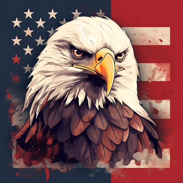Amerika-Flagge-Vektor-Illustration für T-Shirt-Design Stocker-Logo-Banner usw.