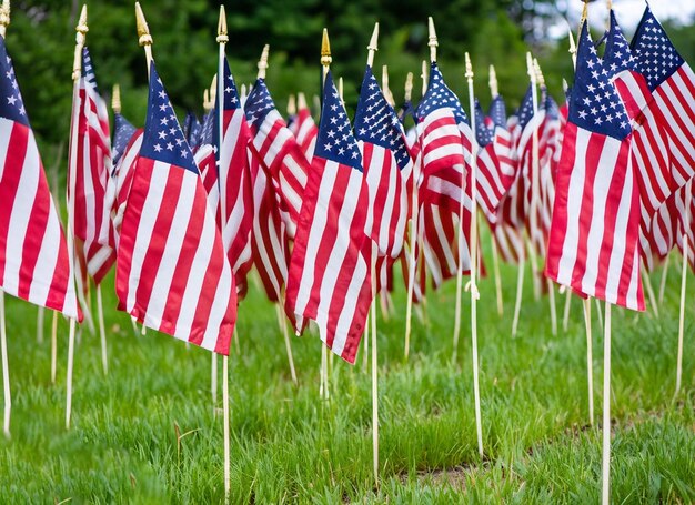 Foto amerikanische flagge am 4. juli, unabhängigkeitsfeier