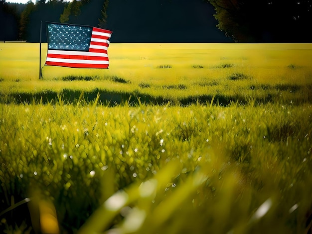 Amerikanische Flagge an einem friedlichen Tag der US-Unabhängigkeit