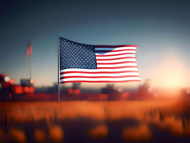 Amerikanische Flagge an einem friedlichen Tag der US-Unabhängigkeit