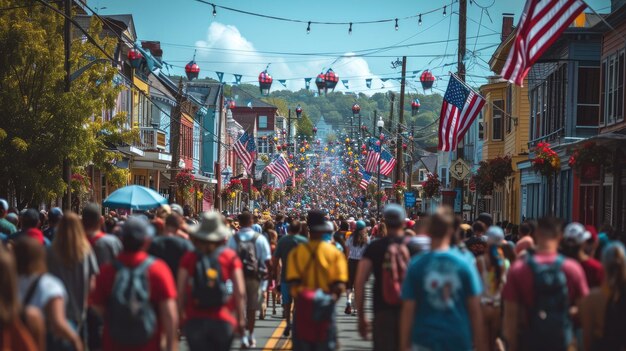 Amerikanische Flagge in einer Parade