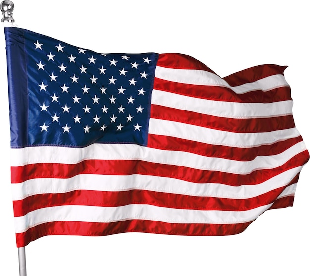 Amerikanische Flagge, isoliert auf transparentem Hintergrund