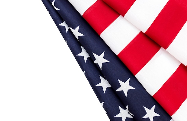 Amerikanische Flagge, isoliert auf weiss Kopieren Sie Platz