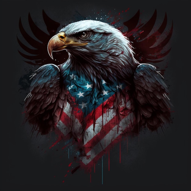 amerikanische Flagge und Adler