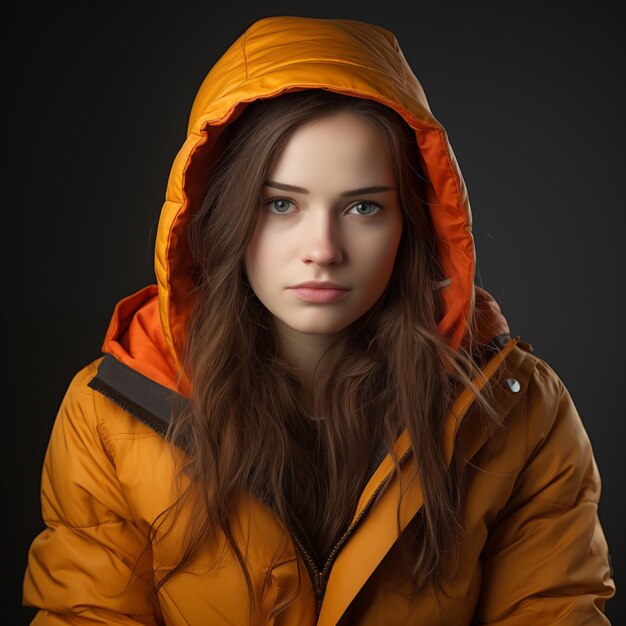 Amerikanische Frauen tragen eine Winterjacke