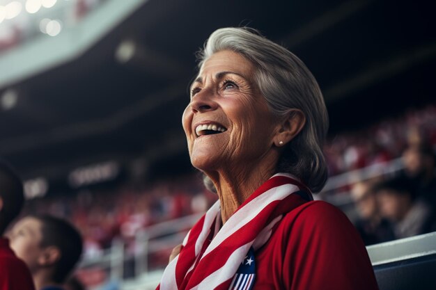 Amerikanische Fußballfans in einem WM-Stadion unterstützen die Nationalmannschaft