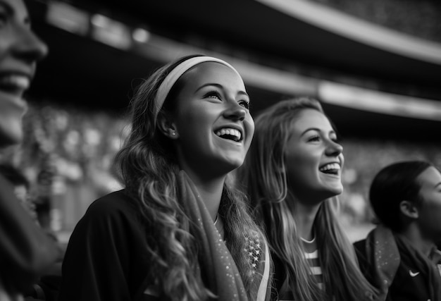 Amerikanische Fußballfans in einem WM-Stadion unterstützen die Nationalmannschaft