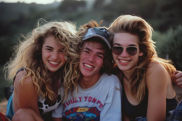 Amerikanische Teenager in den 1990er, 90er, 89er Jahren, wunderschön, ziemlich süß, coole Zeit, Nostalgie, lustige Perioden-Vibe.