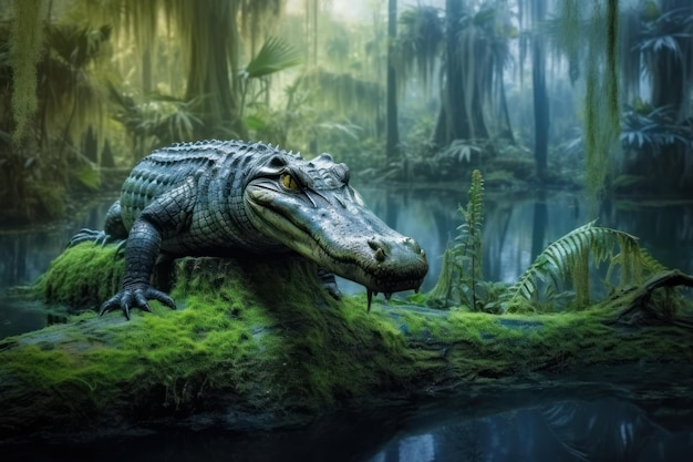 Amerikanischer Alligator in der natürlichen Umgebung