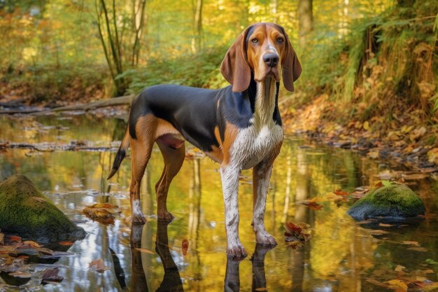 Amerikanischer Coonhound in der natürlichen Umgebung