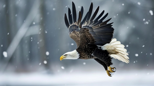 Amerikanischer Glatze Adler im Flug Generativ Ai