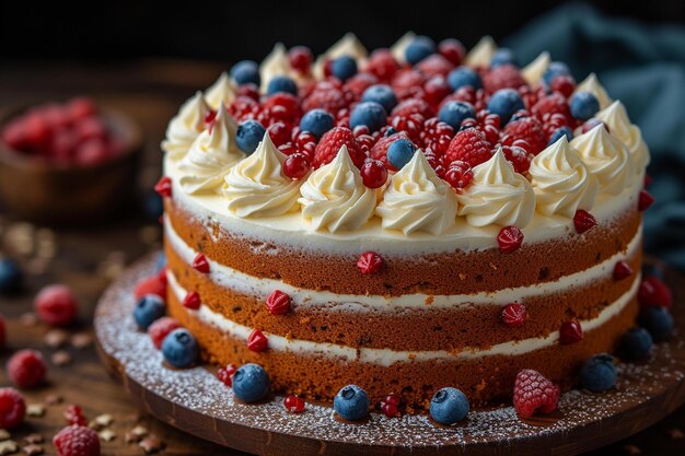 Amerikanischer Unabhängigkeitstag mit Kuchen