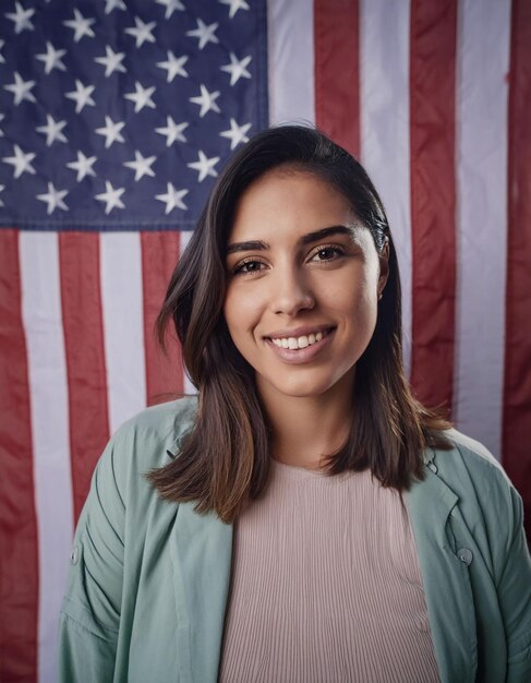 Foto amerikanischer unabhängigkeitstag person hält usa-flagge