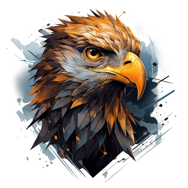 Amerikanisches weißes Adler-Design auf farbenfrohem Hintergrund für T-Shirts