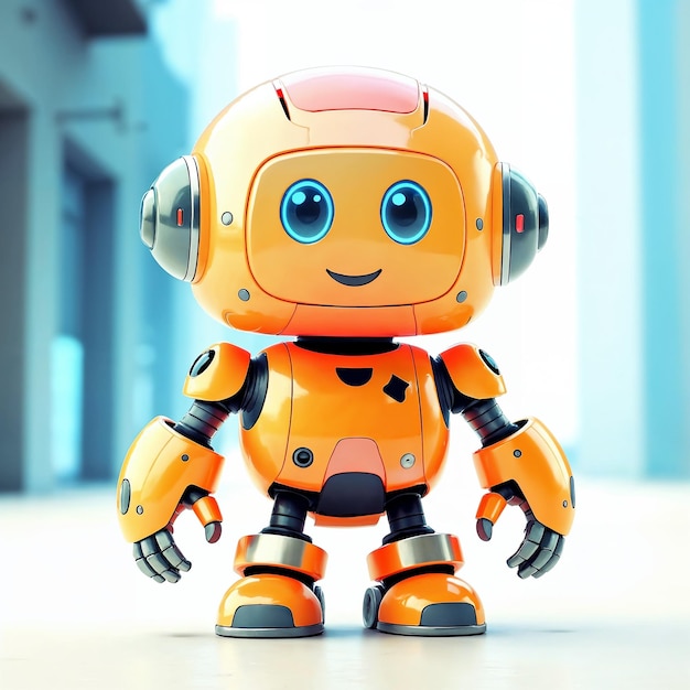 Amigable robot naranja