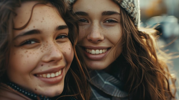 Amigas jóvenes sonrientes