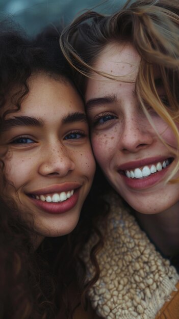 Amigas jóvenes sonrientes