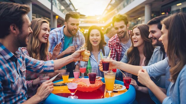 Foto amigos alegría dos al aire libre amigo centro comercial