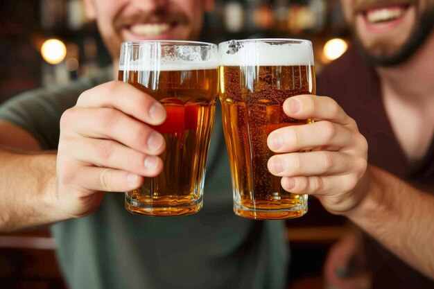 Foto amigos brindando com cervejas