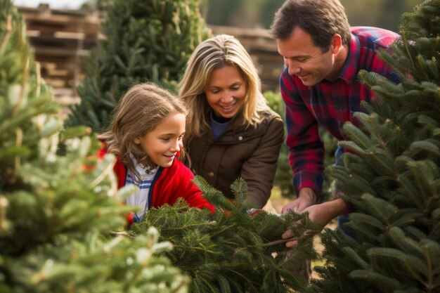 Amigos decorando el árbol de Navidad