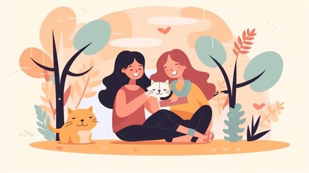 Amigos disfrutando del Día de la Amistad Ilustración vectorial plana