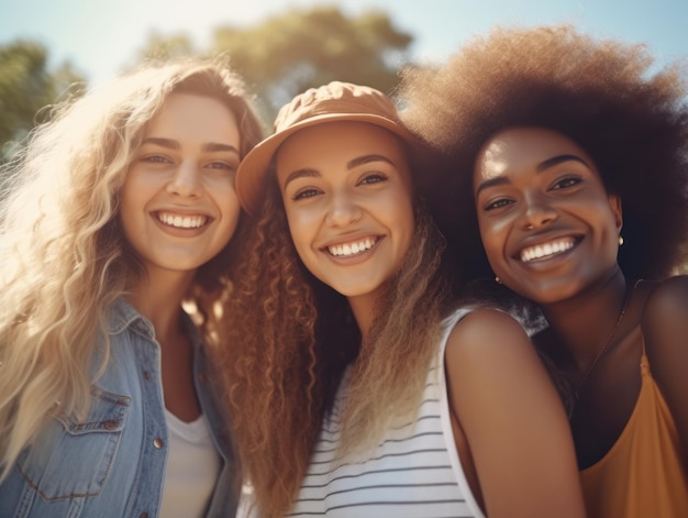 Foto amigos felizes do dia da amizade estão sorrindo