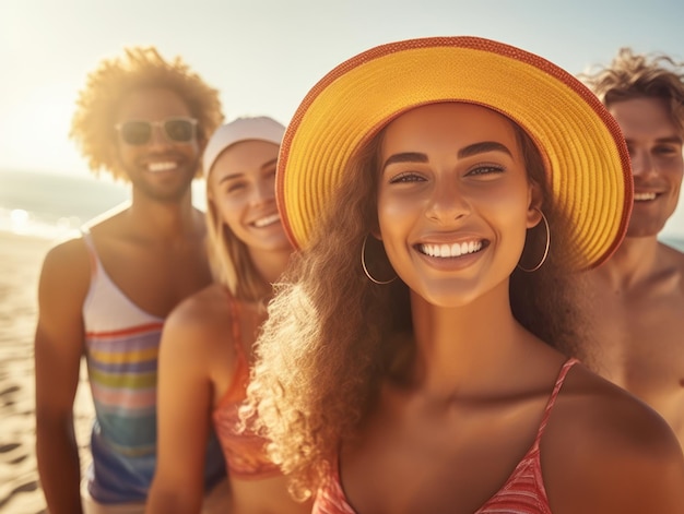 Amigos felizes do Dia da Amizade estão sorrindo