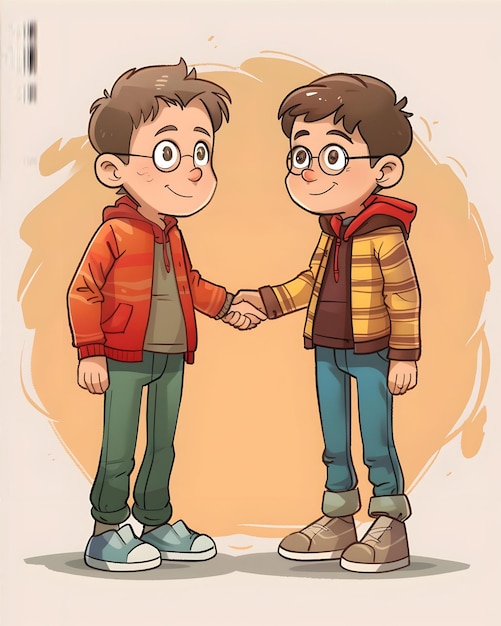 Amigos intercambiando un apretón de manos