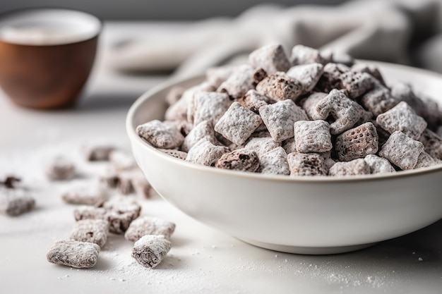 Foto amigos lamacentos com cobertura de chocolate e açúcar de confeiteiro