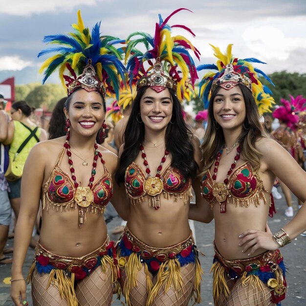 Foto amigos no carnaval de barranquilla, colômbia