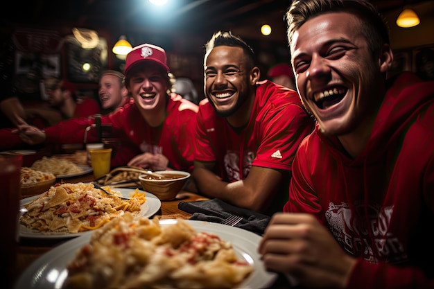 Amigos reunieron pizzas y entusiasmo antes del juego generativo IA