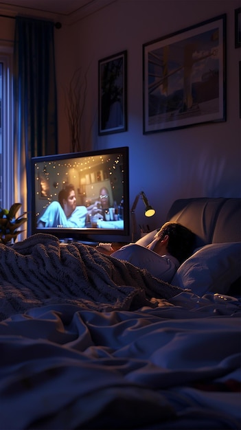 Amigos tienen una acogedora noche de cine en casa