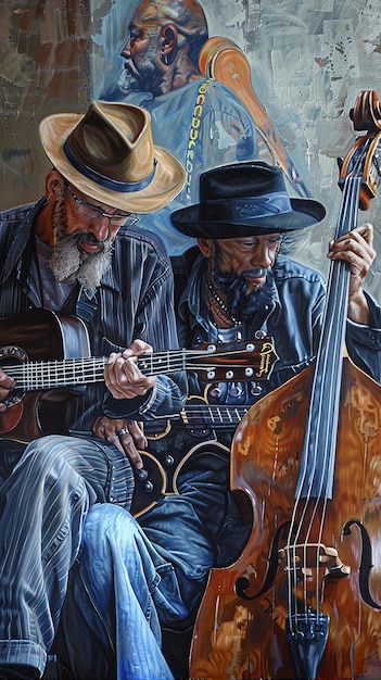 Amigos tocando música juntos en una sesión de jam