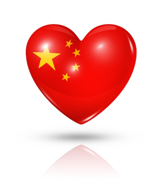 Amo el icono de la bandera del corazón de China