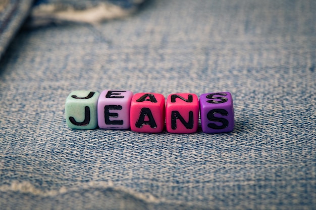Amo jeans em um jeans