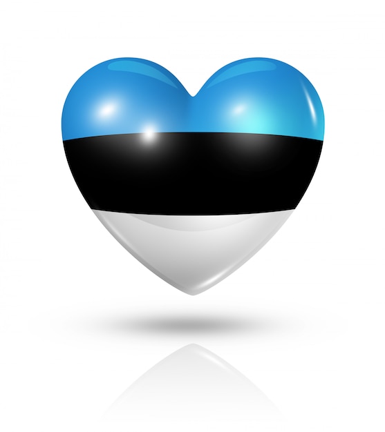 Amo o ícone de bandeira do coração da Estônia